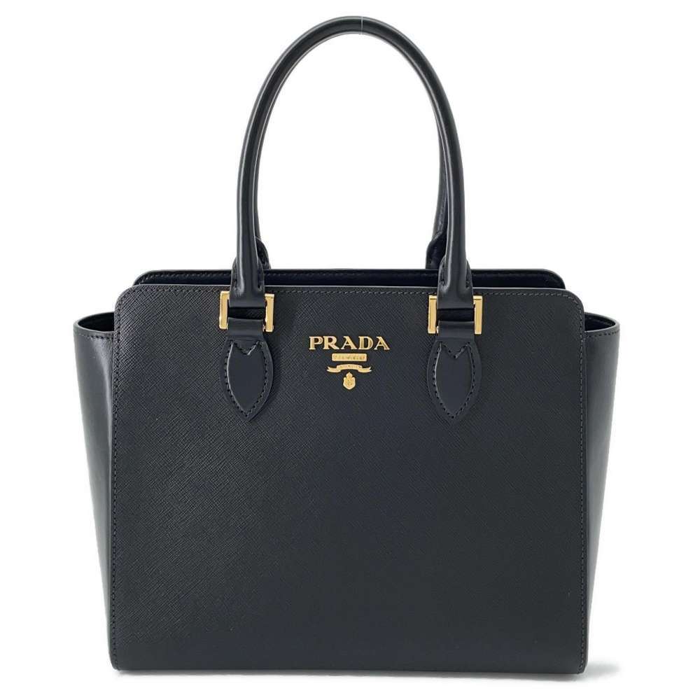 Prada handbag Saffiano leather shoulder bag black
